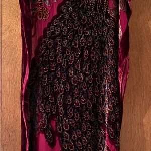 Joseph Burgundy and Black Peacock Scarf